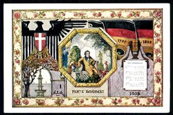 Mehrfarbige Festpostkarte '10. Deutsches Sängerbundfest Wien 1928', ...