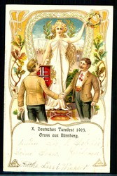 X. Deutsches Turnfest Nürnberg 1903, mehrfarbige ...
