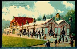 16. Deutsches Bundesschießen Hamburg 1909, Farbkarte mit Bierhalle, ...