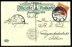 16. Deutsches Bundesschießen Hamburg 1909, Festpostkarte mit Abb. ...