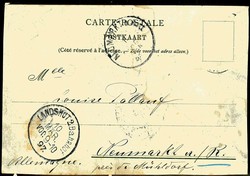 Ausstellung Brüssel 1897, Farb-Litho mit Ausstellungshallen, ...