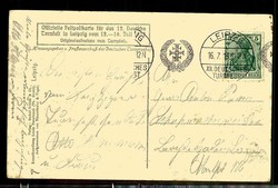 Leipzig, XII. Deutsches Turnfest 1913, Fotokarte mit Freiübungen der ...