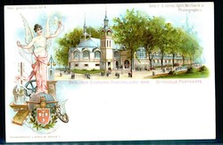 Berlin, Gewerbe-Ausstellung 1896, Litho-Festpostkarte, ungebraucht, ...