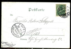 Mainz, 500. Gutenberg Jubiläum 1900, eindrucksvolle Erinnerungskarte ...