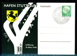 Stuttgart, Hafen-Eröffnung 31.3.1958, 10 Pf. Sonder-GA mit SST, ...