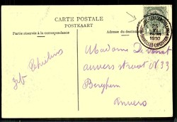 Brüssel, Weltausstellung 1910, Ausstellungsgebäude, gelaufen mit ...