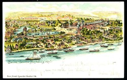 Berlin, Gewerbe-Ausstellung 1896, Panoramabild der Ausstellung, ...
