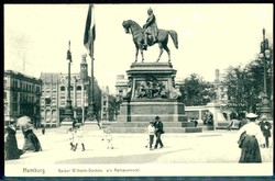 s/w.-Karte, Hamburg Kaiser Wilhelm-Denkmal am Rathausmarkt, echt ...