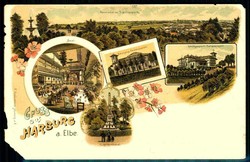 'Gruß aus..'-Litho-Karte, Harburg an der Elbe, beschriftet, wohl ...