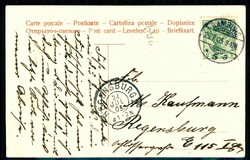 Mehrfarbige Karte, Hamburg-Eingang zum Botanischen Garten mit Post, ...