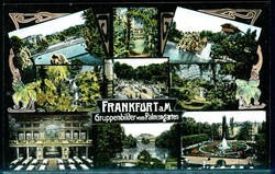 Mehrfarbige Karte, Frankfurt/Main, Gruppenbilder vom Palmengarten, ...