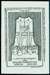 Winterfest der Baugewerbe-Schule Berlin, Künstler-Karte von R. ...
