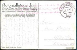 AK Infanterist und Kolonialkämpfer mit gekröntem Kaiserbildnis und ...