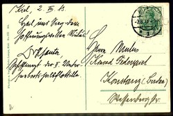 Kruppsche Werft mit Unterseeboot 'U7', aus Kiel im August 1913 ...