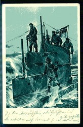 Willy Stöwer, offizielle Postkarte zum U-Boot-Tag Juni 1917, als ...