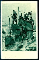 Willy Stöwer, offizielle Postkarte zum U-Boot-Tag Juni 1917, im Juli ...