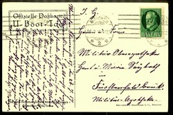 Willy Stöwer, offizielle Postkarte zum U-Boot-Tag Juni 1917, im Juli ...
