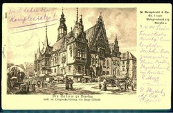 Breslau - Das Rathaus, nach Radierung von H. Ulbrich, Werbekarte von ...