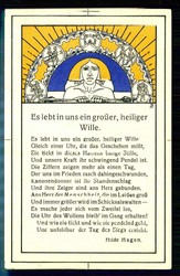Patriotische Karte 'Es lebt in uns ein großer, heiliger Wille', im ...