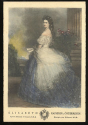 Kaiserin Elisabeth, genannt Sissi, handaquarellierte Künstler-Karte ...
