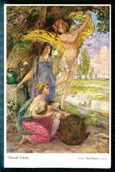 Salzburger Kunst, Kunst-Karte 'Neues Leben' von Hans Kaufmann, rs. ...