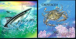 Haie-Block 1993 und Krabben-Block 1994, shark, crab.