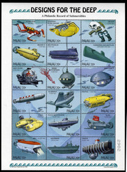 1995, Tauchgeräte und Tauchfahrzeuge-Zusammendruckbogen, diving.