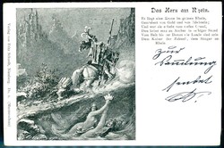 Patriotik-Karte 'Das Herz am Rhein', gelaufen Berlin Juli 1900, gute ...