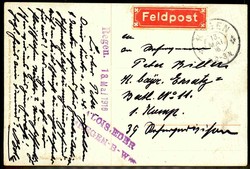 Nationale Kinder-Grußkarte aus der Zeit des I. WK: hier Mädchen mit ...