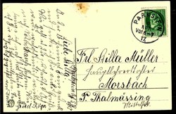 Oster-Grußkarte aus dem I. WK: mehrfarbige Grußkarte, gelaufen ...