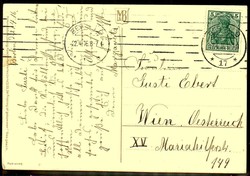 Oster-Grußkarte aus dem I. WK: mehrfarbige Grußkarte, gelaufen ...