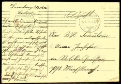 Pfingst-Grußkarte aus dem I. WK: mehrfarbige Grußkarte als Feldpost ...