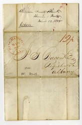 1844, Binghamton NY to Albany NY EL, CD red res, taxed '12' with text ...