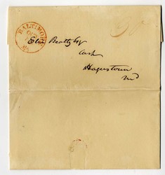 1835, Franklin Bank baltimore to Hagerstown Bank EL, CD red, sript ...