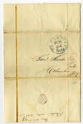 1847, Bank of Philadelphia to Columbia PA EL bank letter, CD blue.