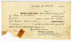 1842, New York to Goshen NY printed form letter North River Bank, CD ...