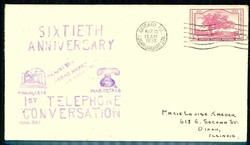 1936, commemorating cover sixtieth anniversary 1st telephone ...