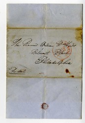 1849, New York to Philadelphia PA hand written letter from J. Laurie ...
