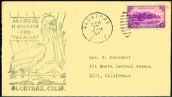 1937, cachet cover Alcatraz CA.
