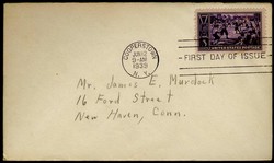 1939, centennial of baseball FDC Cooperstown NY.