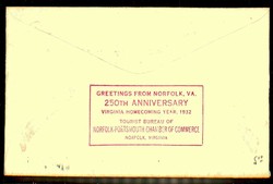 1932, cachet event cover 325th Anniversary of the landing at Cape ...