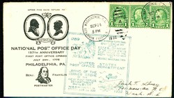 1932, illustrated event cover national post office day Philadelphia ...
