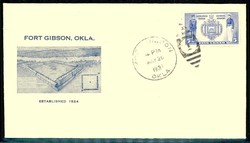 1937, illustrated event cover Fort Gibson OK.