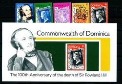 Todestag von Rowland Hill 1979, Satz, Block und Kleinbogensatz.