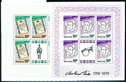 100. Todestag von Rowland Hill-Kleinbogensatz 1979.