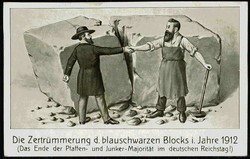 Reichstagswahl Januar 1912, Spottkarte zum Ende der Pfaffen- und ...