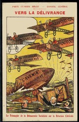 Belgien: politische Satire-Karte um 1910, ungebraucht, gute Erhaltung.