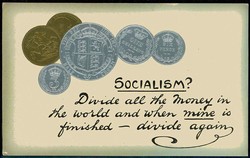 Großbritannien: politische Satire-Karte, als Prägedruck, ...