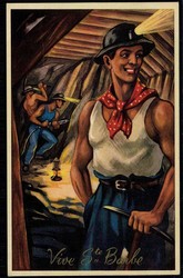 Belgien: kitschige Gruß-Karte 'Vive St. Barbe', mit schickem ...