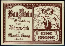 Österreich: Gutschein über eine Krone, ca. 1924 zur Errichtung ...